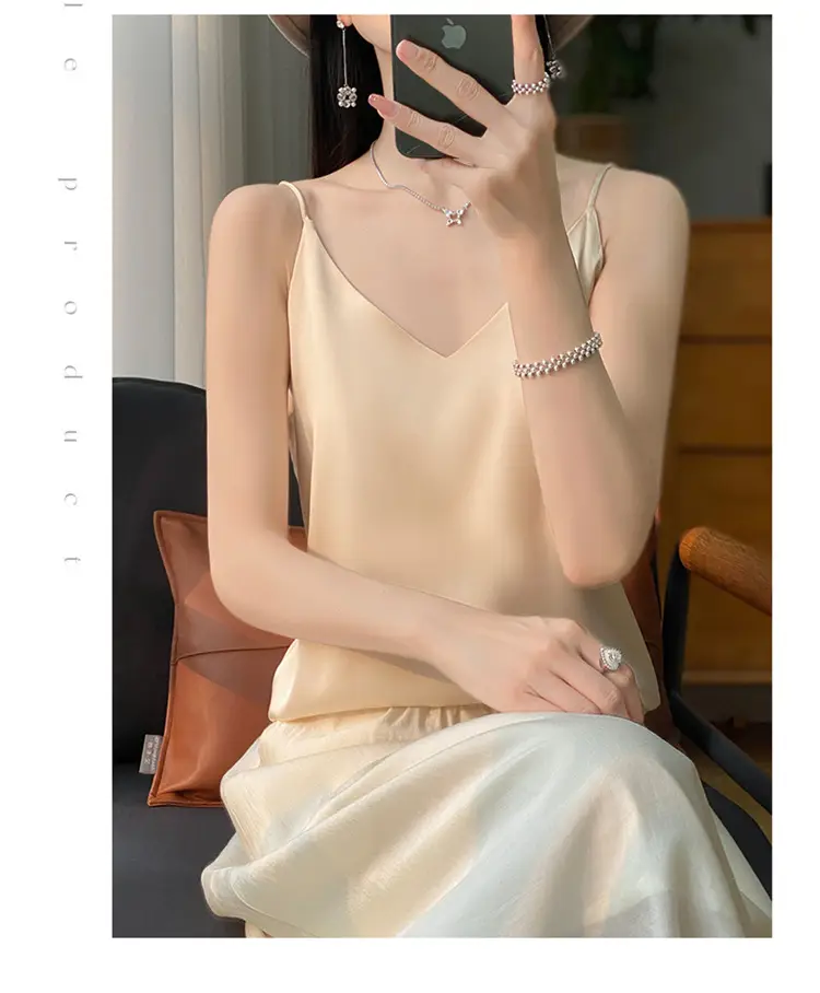 Women V Neck Camisole with Thin Strap & V Neck Design — feature 19