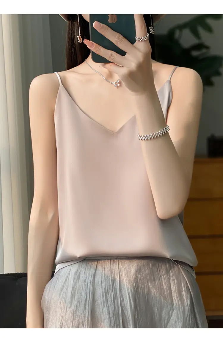 Women V Neck Camisole with Thin Strap & V Neck Design — feature 23