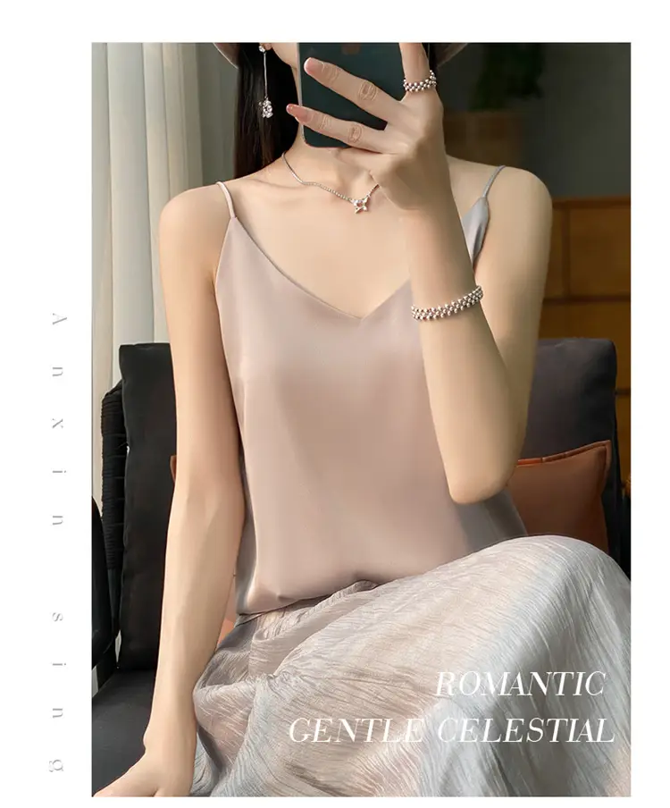 Women V Neck Camisole with Thin Strap & V Neck Design — feature 24