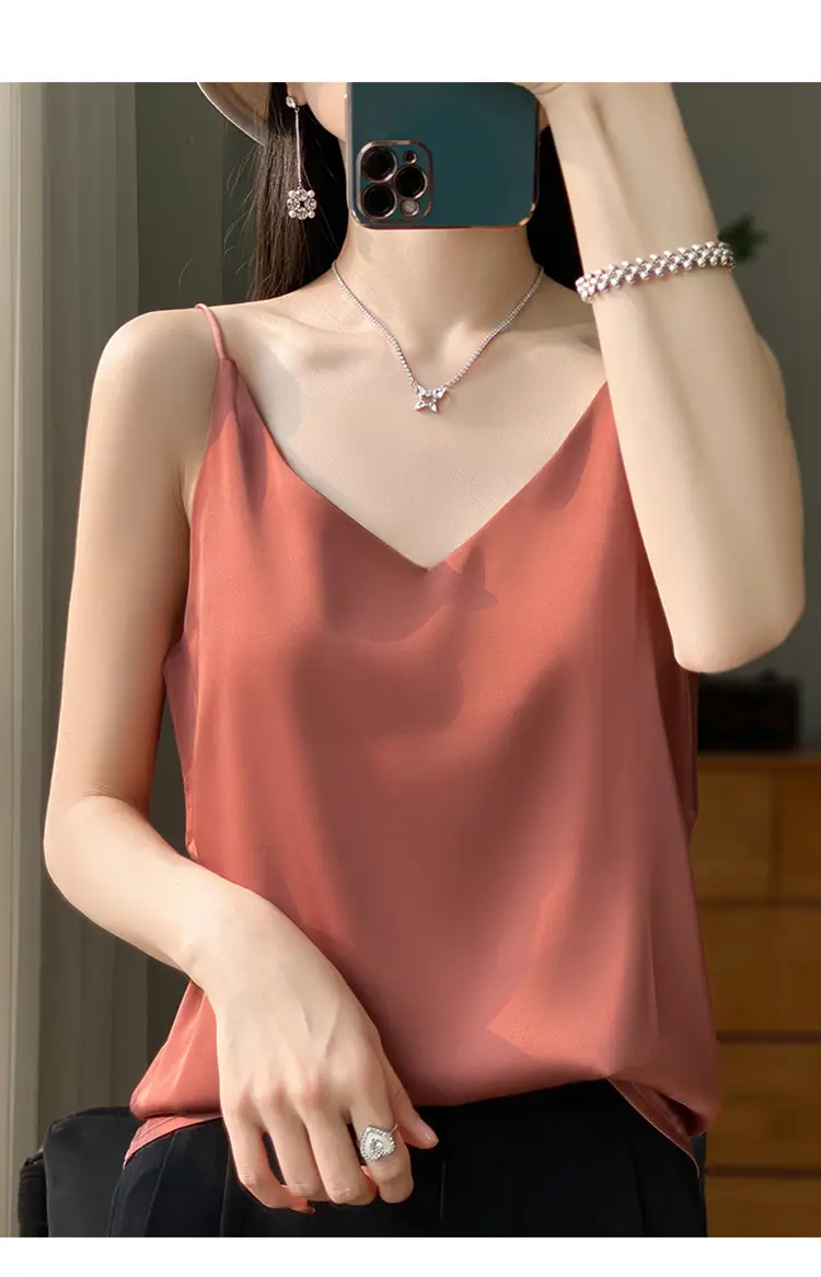 Women V Neck Camisole with Thin Strap & V Neck Design — feature 29
