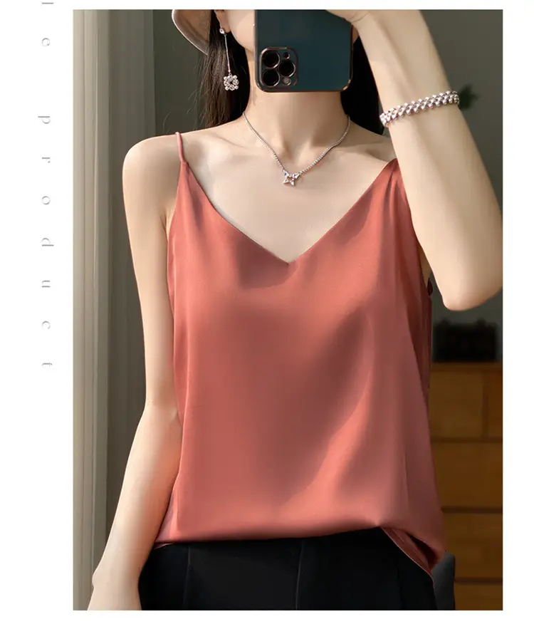 Women V Neck Camisole with Thin Strap & V Neck Design — feature 31