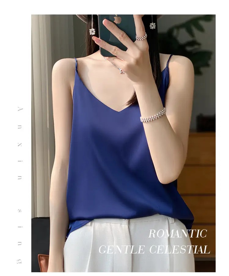 Women V Neck Camisole with Thin Strap & V Neck Design — feature 45