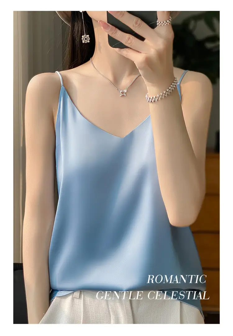 Women V Neck Camisole with Thin Strap & V Neck Design — feature 6