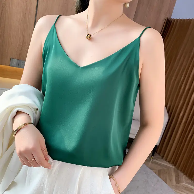Women V Neck Camisole with Thin Strap & V Neck Design - Image 11