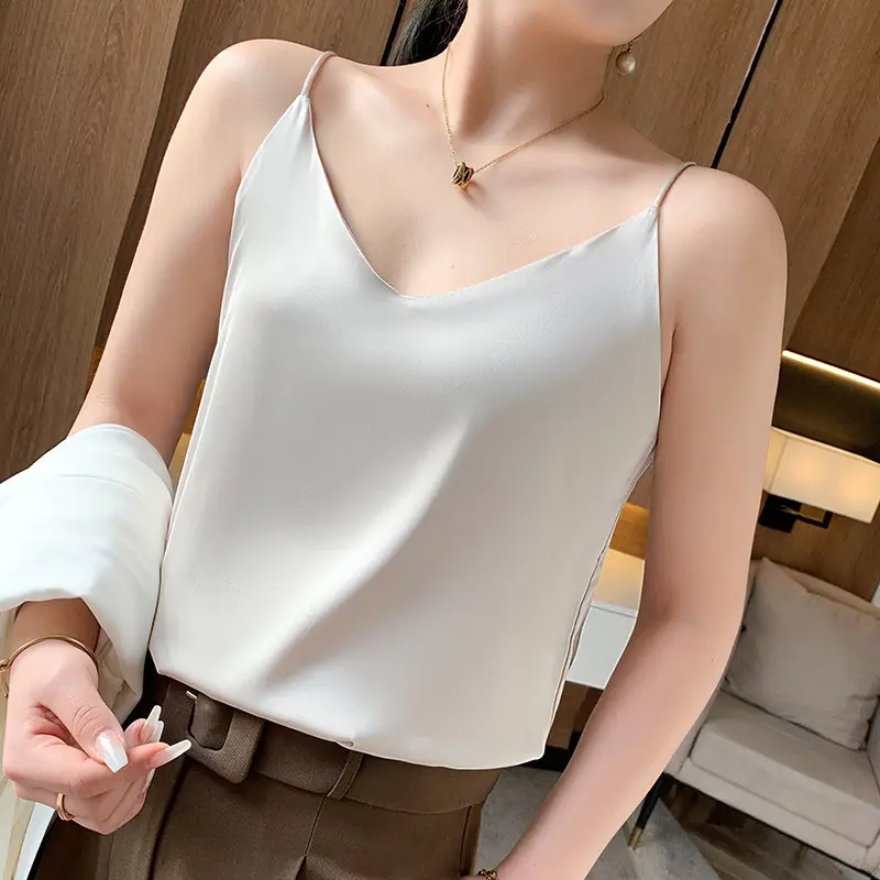 Women V Neck Camisole with Thin Strap & V Neck Design - Image 12