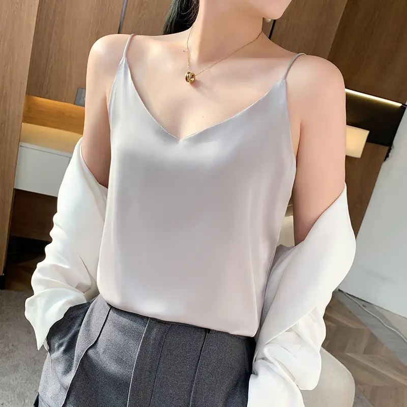Women V Neck Camisole with Thin Strap & V Neck Design - Image 13