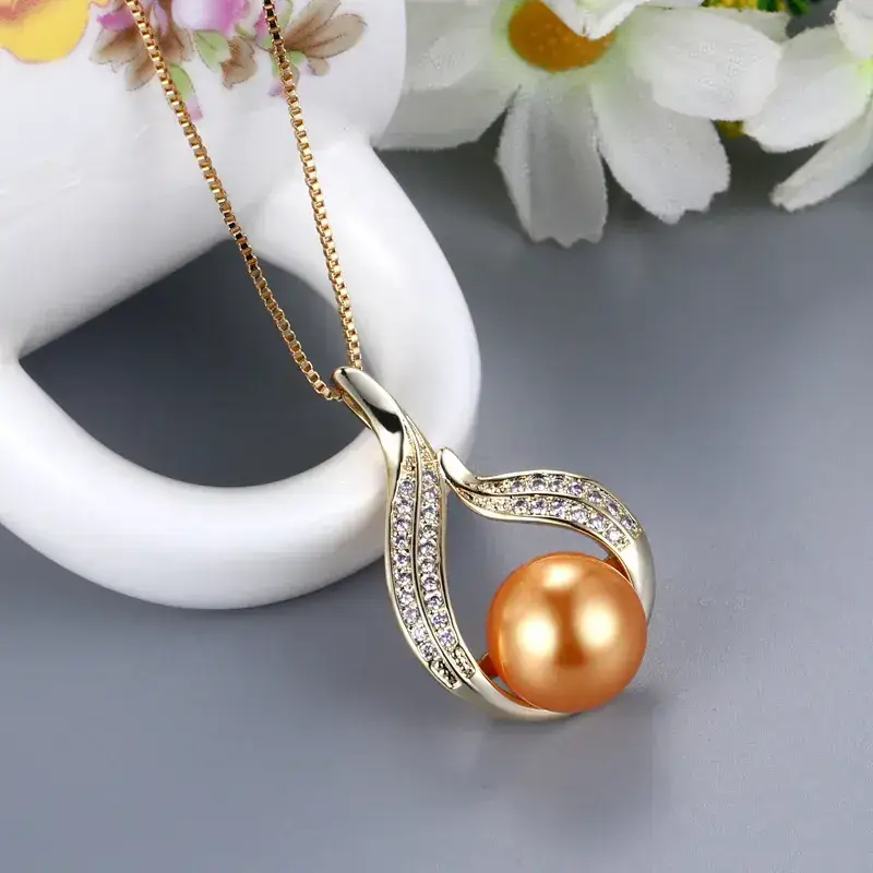Cross-Border Wing Pendant with Pearl & Zircon Necklace