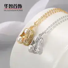 Cross-Border Wing Pendant with Pearl & Zircon Necklace — feature 1