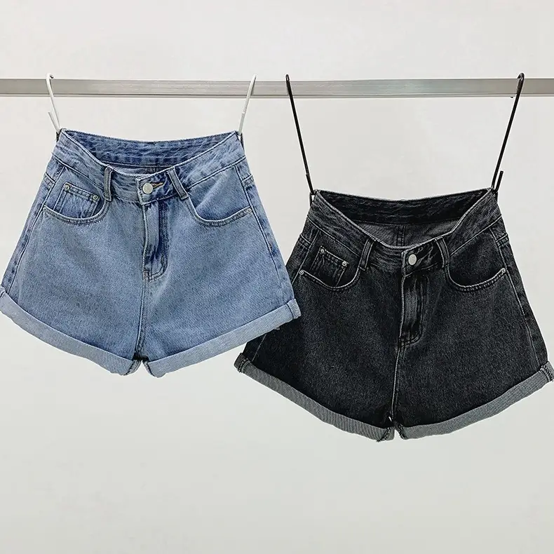 Black High-Waisted Slim Shorts for Women