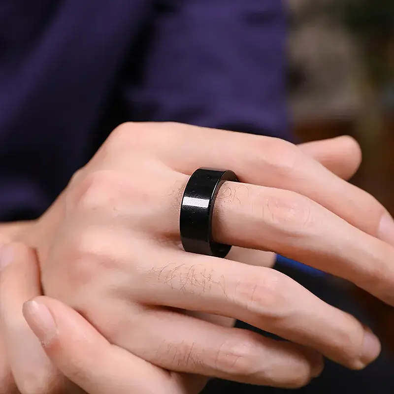 Black Jadeite Ring for Men Women A-Grade