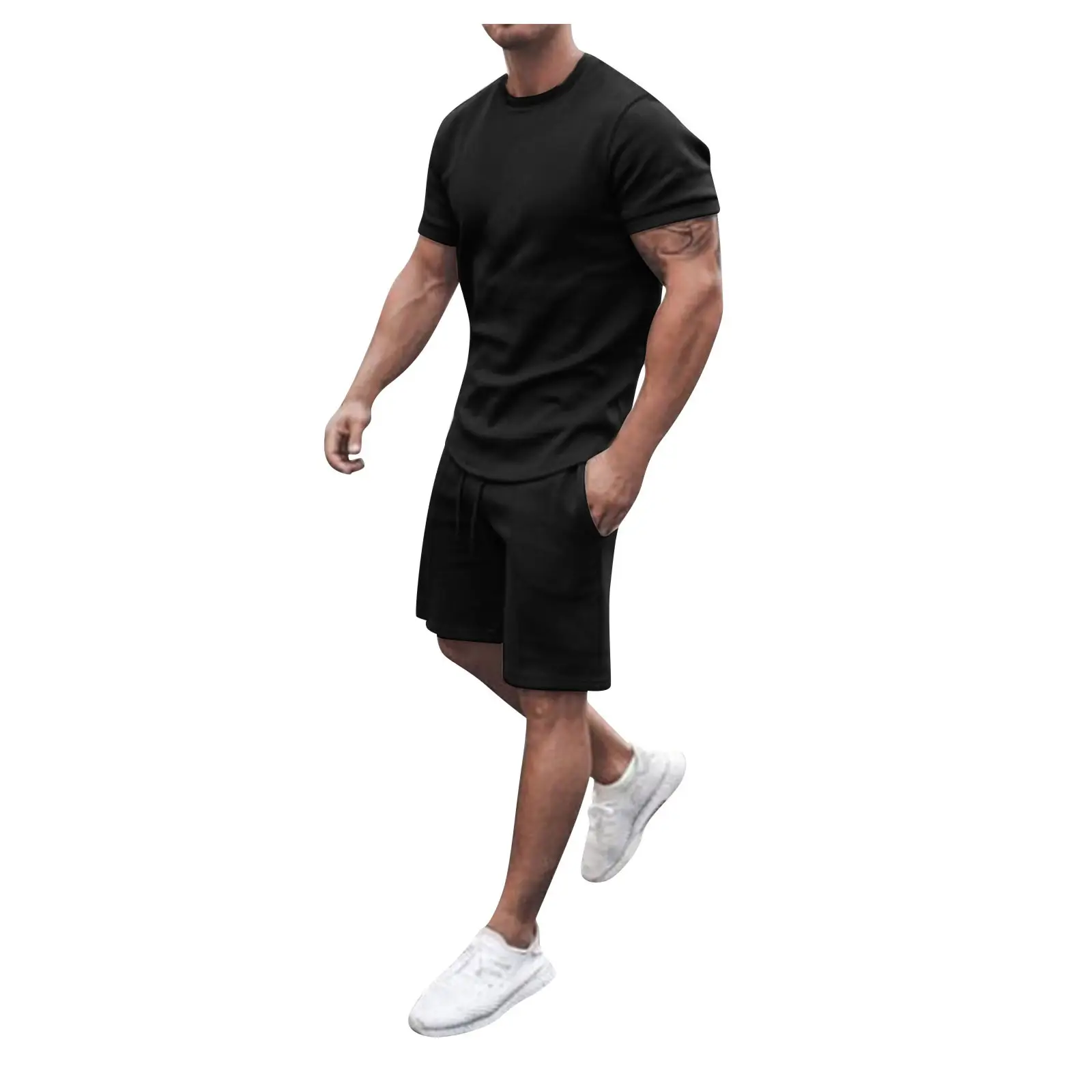 Men White Shorts Suit Summer Sports Wear - Image 10