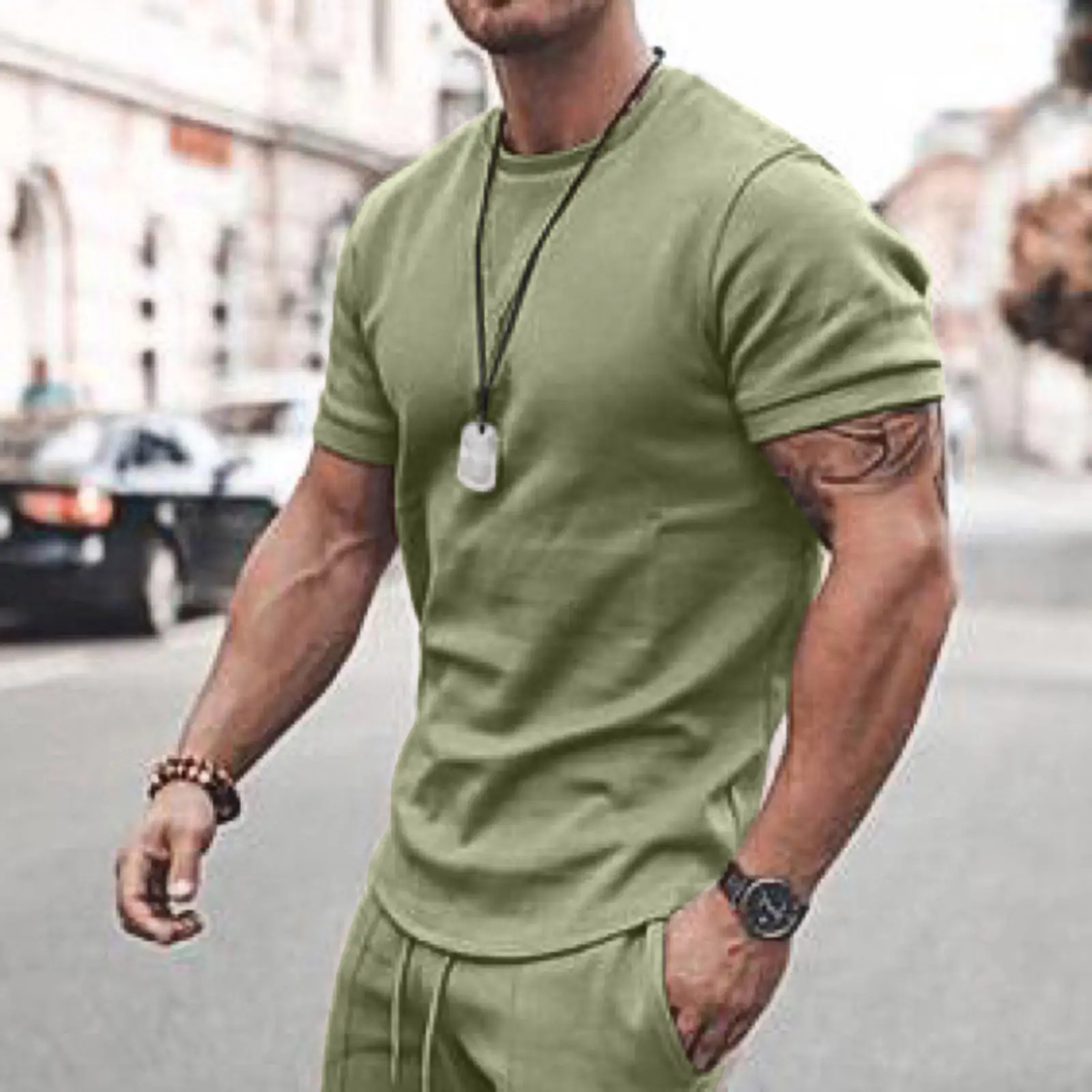 Men White Shorts Suit Summer Sports Wear - Image 2