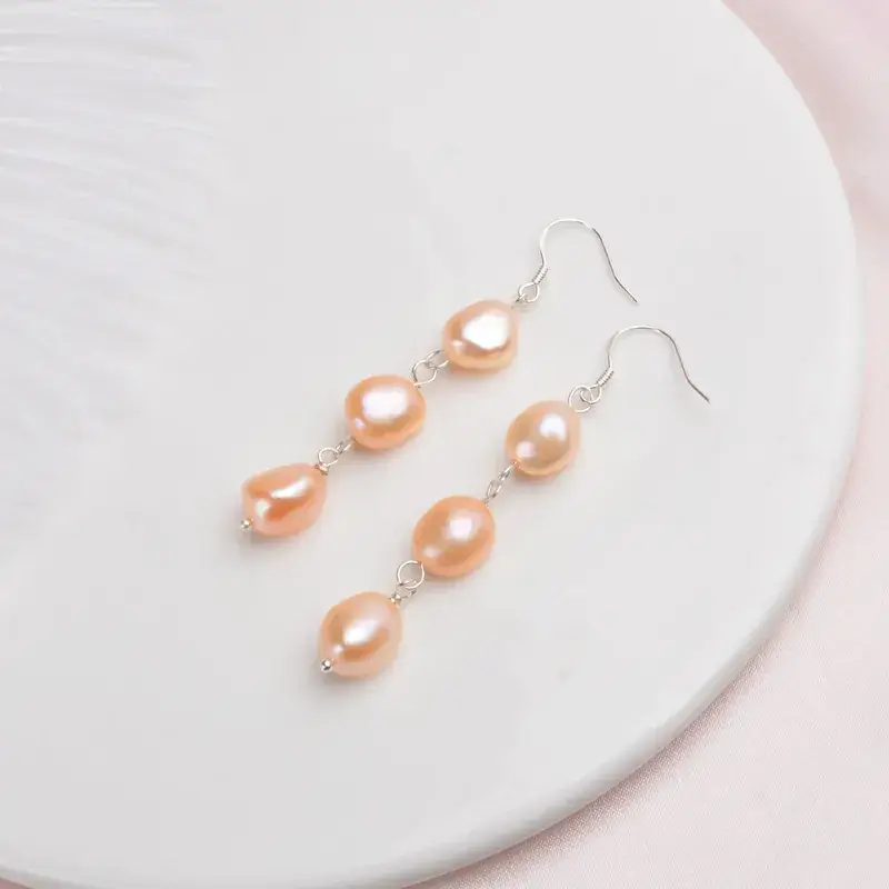 925 Silver Pearl Earrings for Women Elegant Long Drop - Image 8