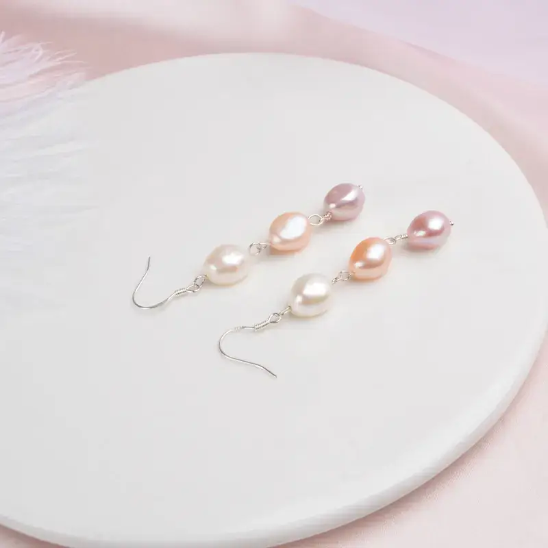 925 Silver Pearl Earrings for Women Elegant Long Drop - Image 9