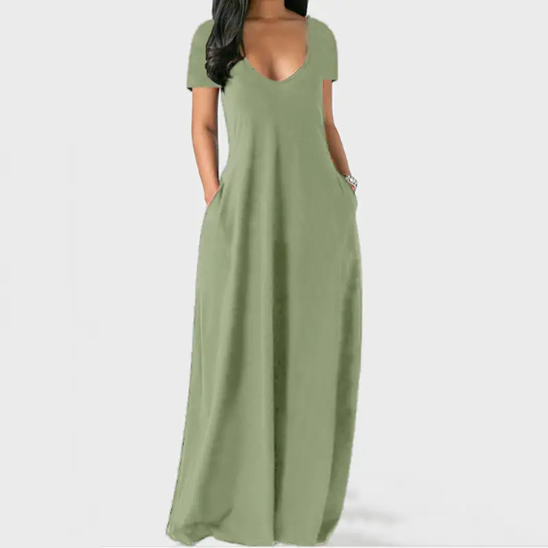 Black Long Sleeve V-Neck Dress for Women Large Size - Image 14