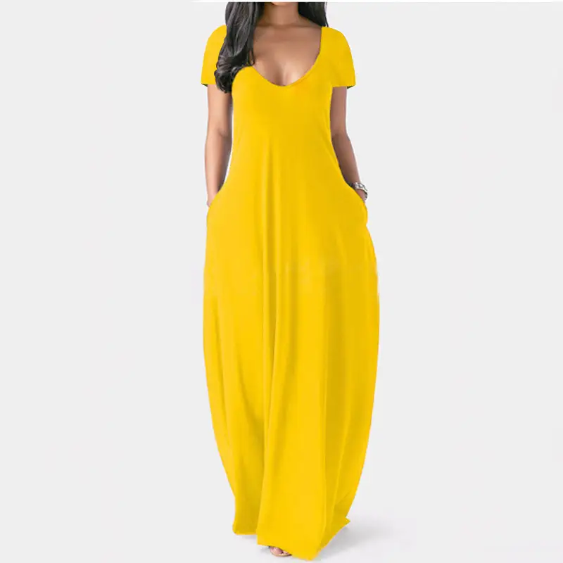 Black Long Sleeve V-Neck Dress for Women Large Size - Image 2