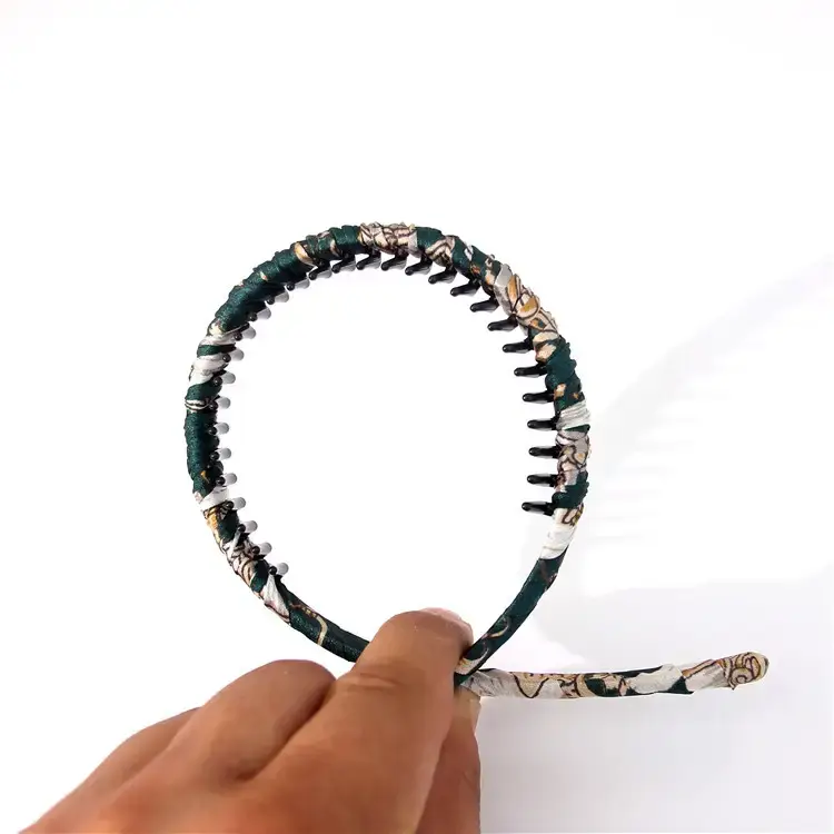 Korean Chiffon Toothed Headband with Printed Design - Image 11