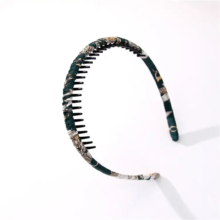 Korean Chiffon Toothed Headband with Printed Design - Image 4