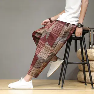 2021 Men's Gray Ice Silk Ankle Pants — feature 1
