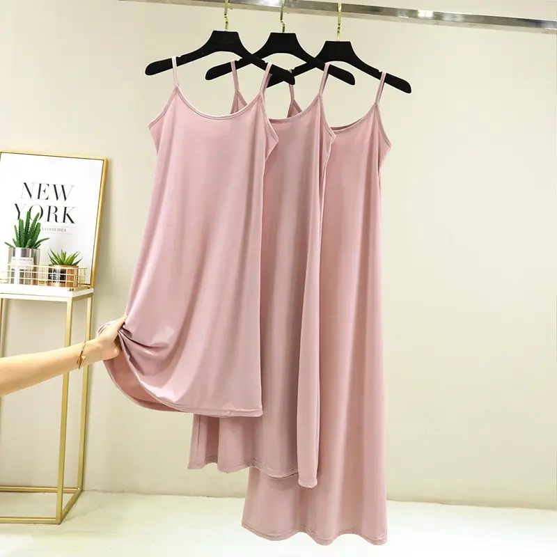 Summer Ice Silk Sleeveless Skirt Dress Large