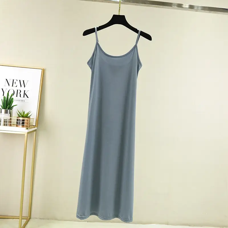 Summer Ice Silk Sleeveless Skirt Dress Large