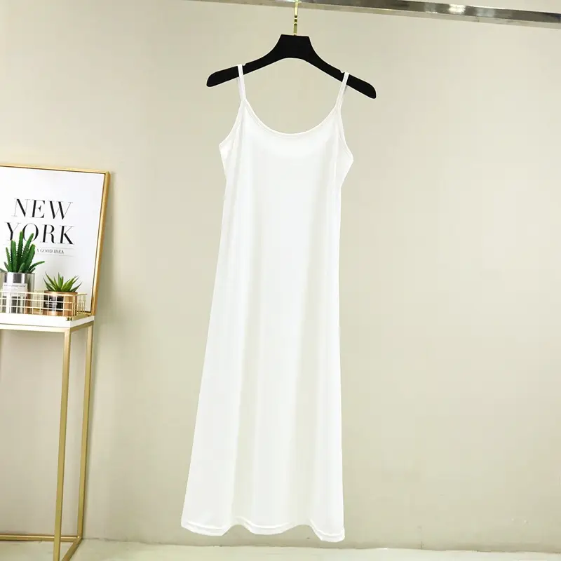 Summer Ice Silk Sleeveless Skirt Dress Large