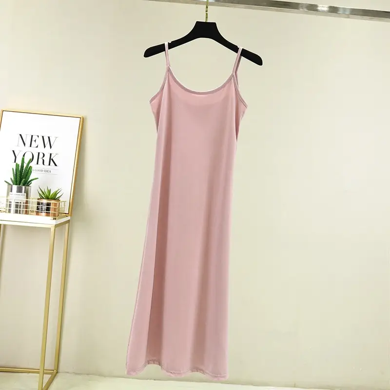 Summer Ice Silk Sleeveless Skirt Dress Large