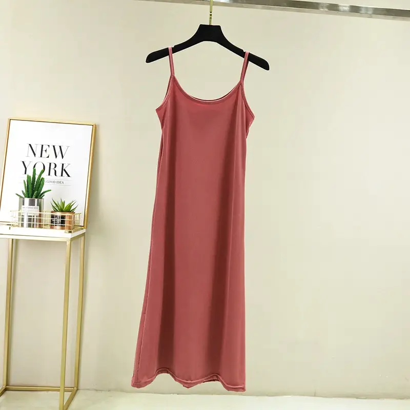 Summer Ice Silk Sleeveless Skirt Dress Large