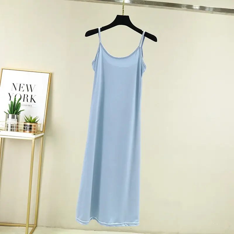 Summer Ice Silk Sleeveless Skirt Dress Large