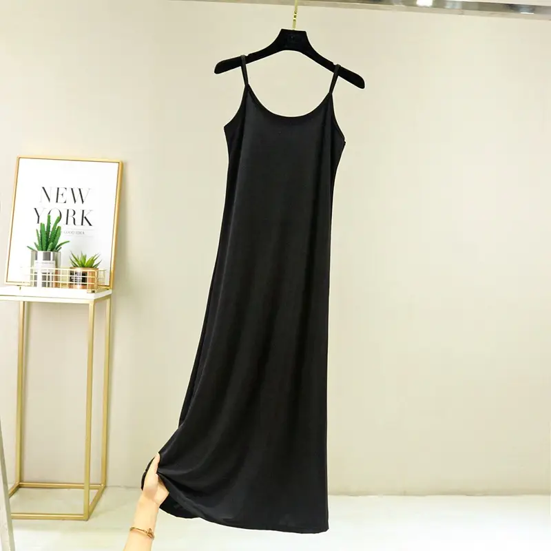 Summer Ice Silk Sleeveless Skirt Dress Large