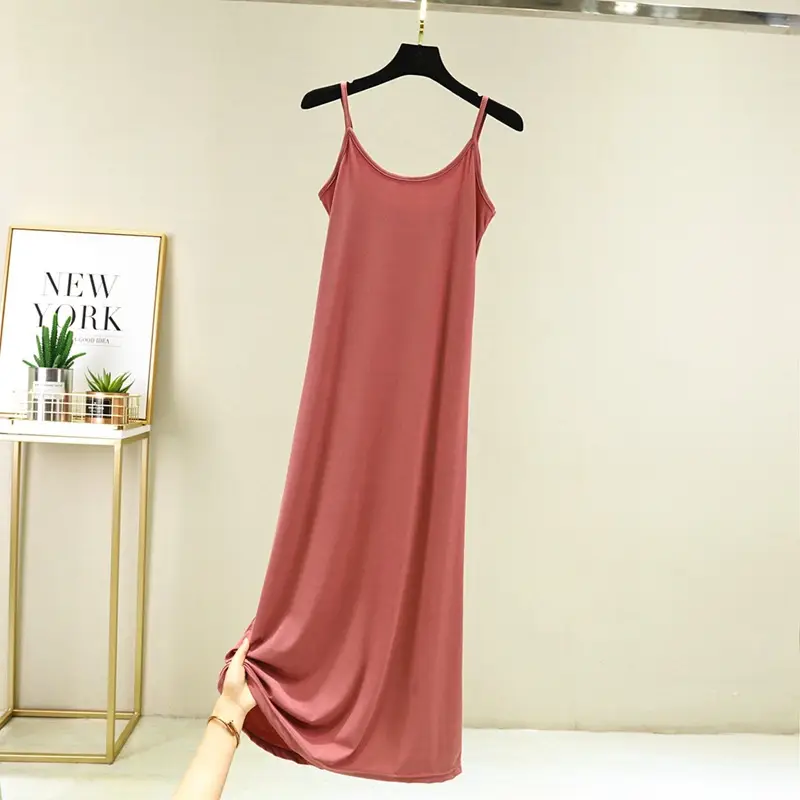 Summer Ice Silk Sleeveless Skirt Dress Large