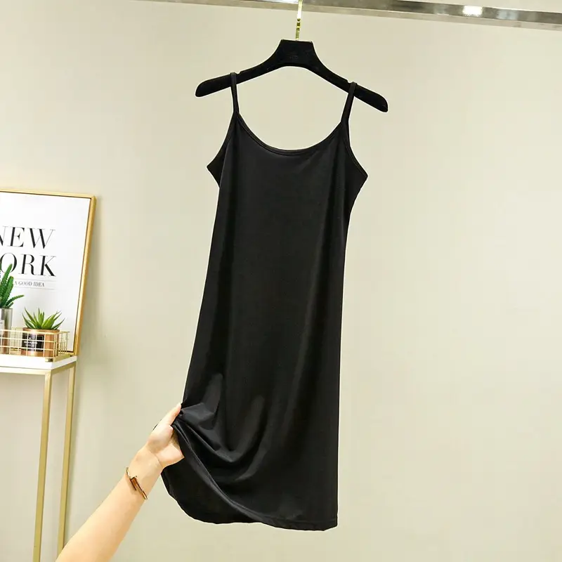 Summer Ice Silk Sleeveless Skirt Dress Large
