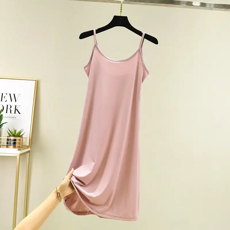 Summer Ice Silk Sleeveless Skirt Dress Large