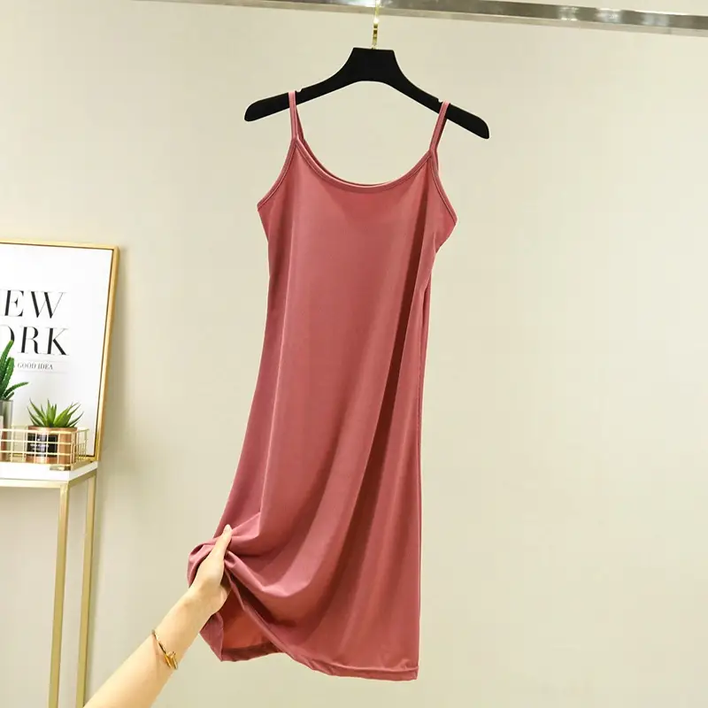 Summer Ice Silk Sleeveless Skirt Dress Large