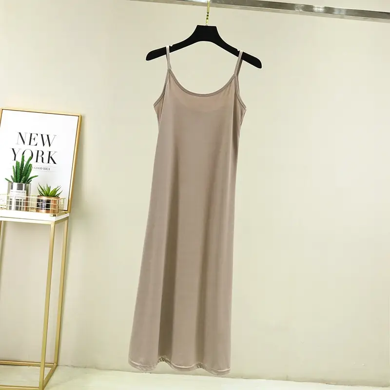 Summer Ice Silk Sleeveless Skirt Dress Large