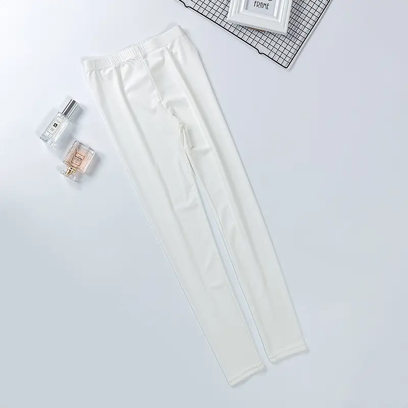 Women Ice Silk Leggings White Large Slimming Summer - Image 2