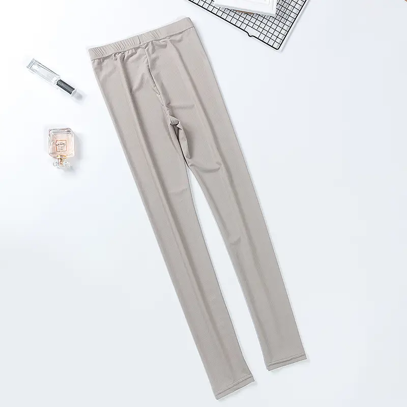 Women Ice Silk Leggings White Large Slimming Summer - Image 3