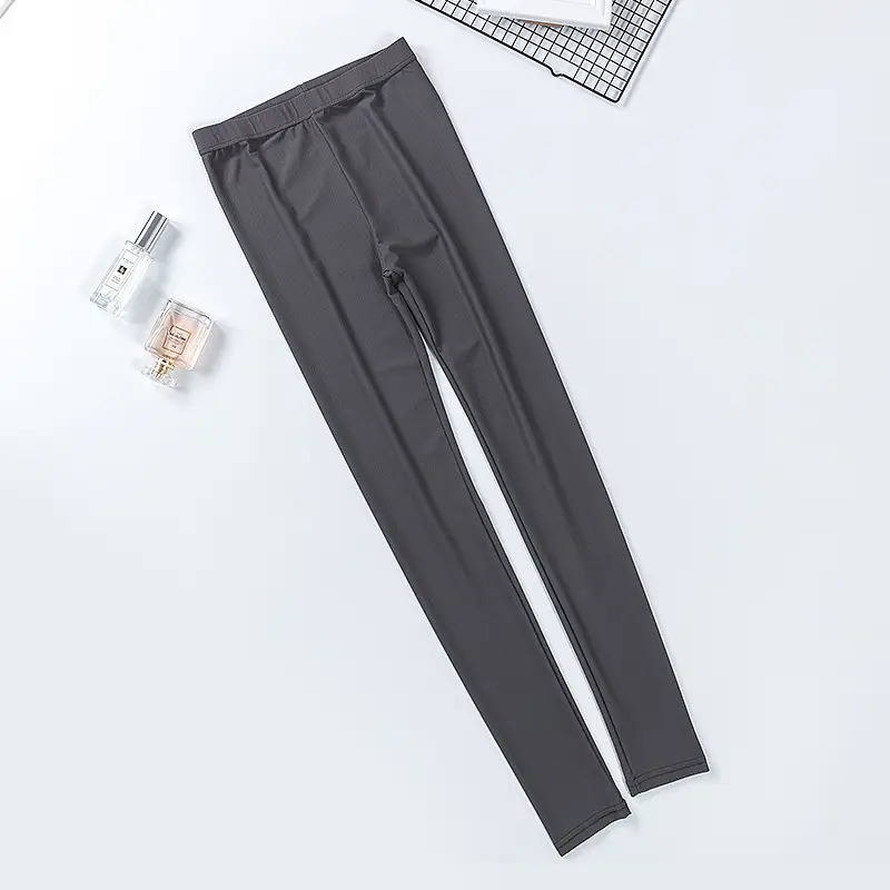 Women Ice Silk Leggings White Large Slimming Summer - Image 4