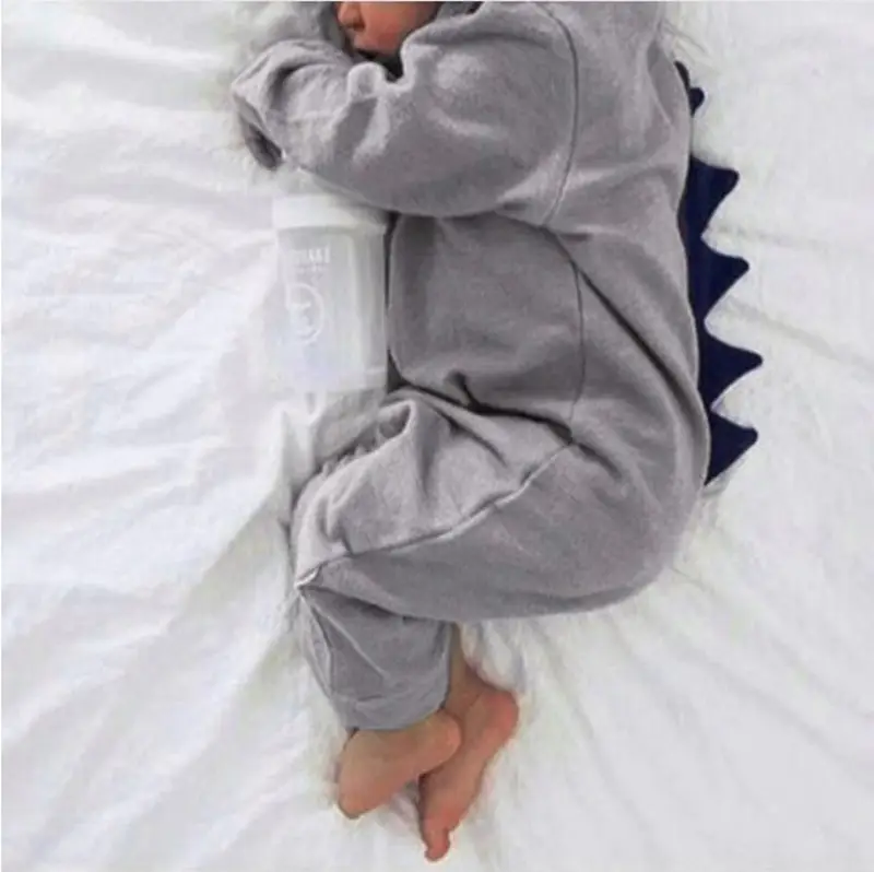 Cute Dinosaur Hooded Jumpsuit for Baby Girls Green - Image 10