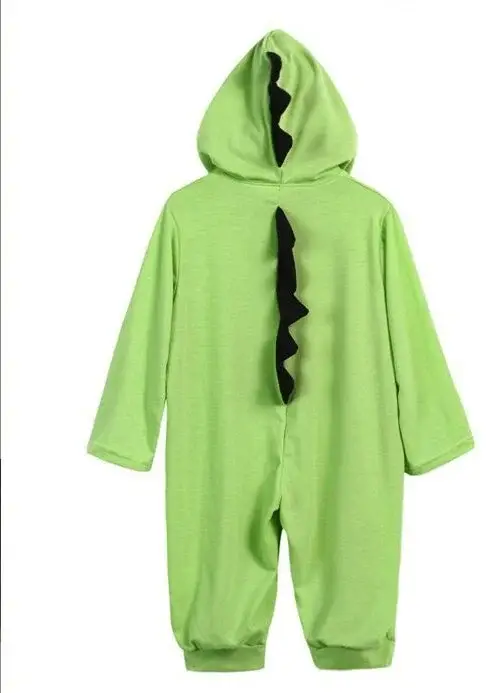 Cute Dinosaur Hooded Jumpsuit for Baby Girls Green — feature 10