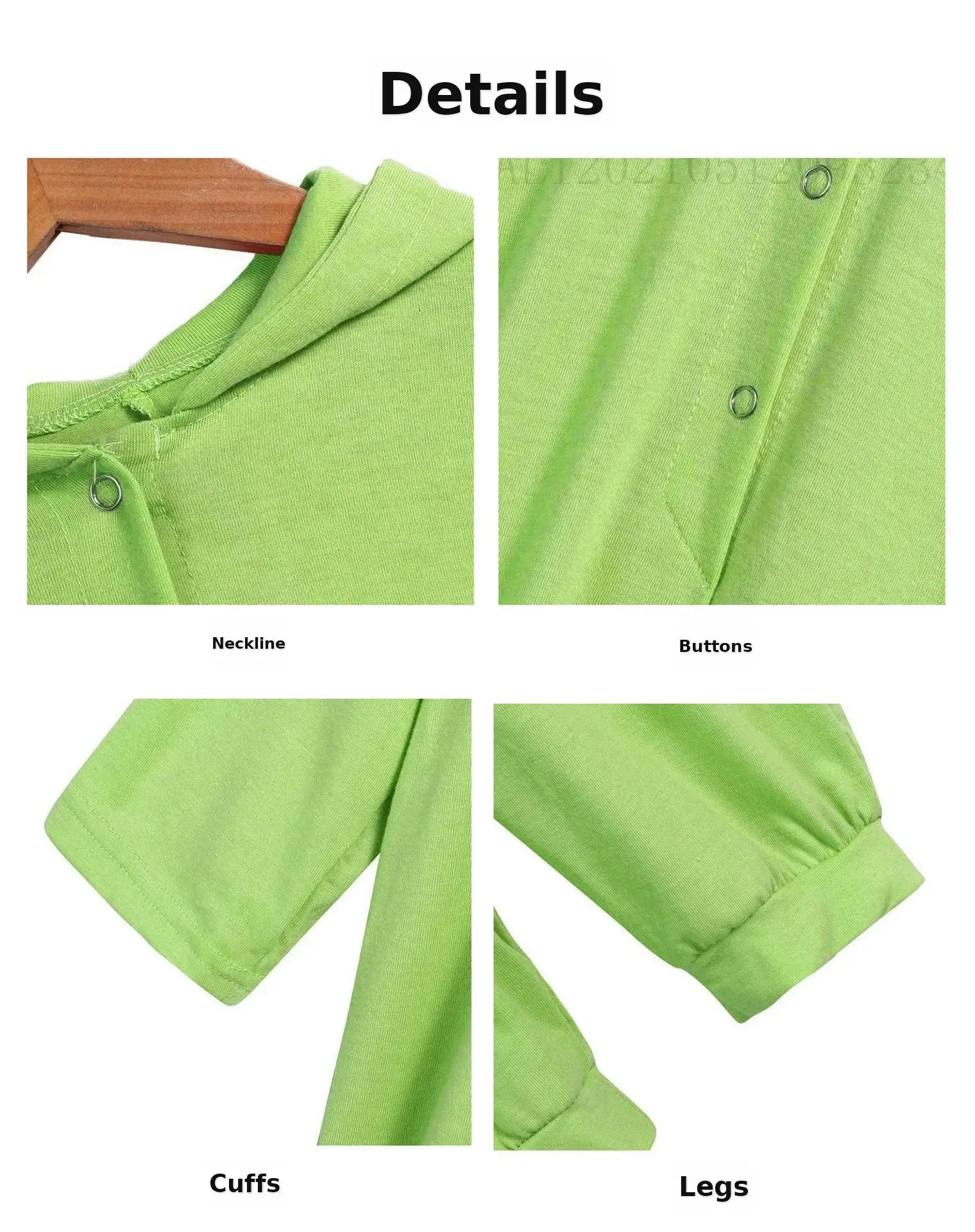 Cute Dinosaur Hooded Jumpsuit for Baby Girls Green — feature 14