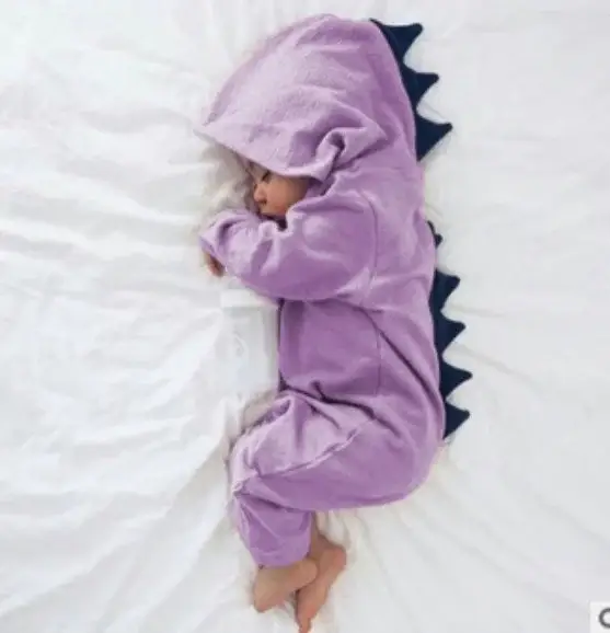 Cute Dinosaur Hooded Jumpsuit for Baby Girls Green — feature 5