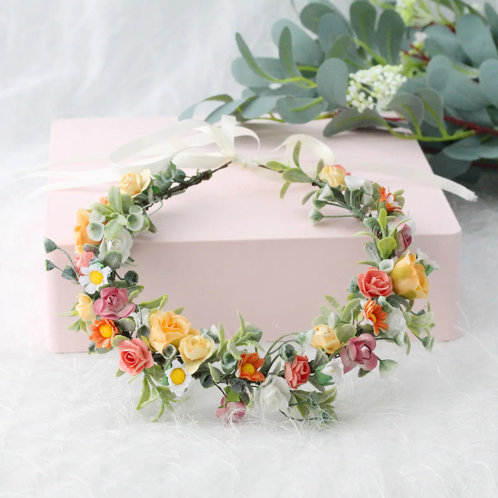 Spring Rose Daisy Headband for Girls Party Gift