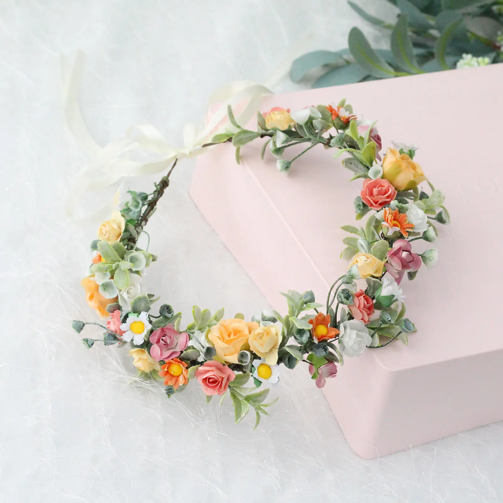 Spring Rose Daisy Headband for Girls Party Gift