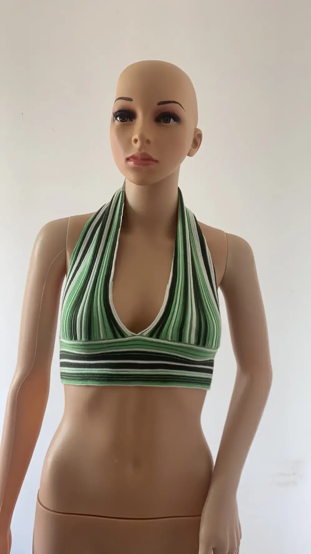 2025 Spring Striped Knit Camisole Women Blue White - Image 10