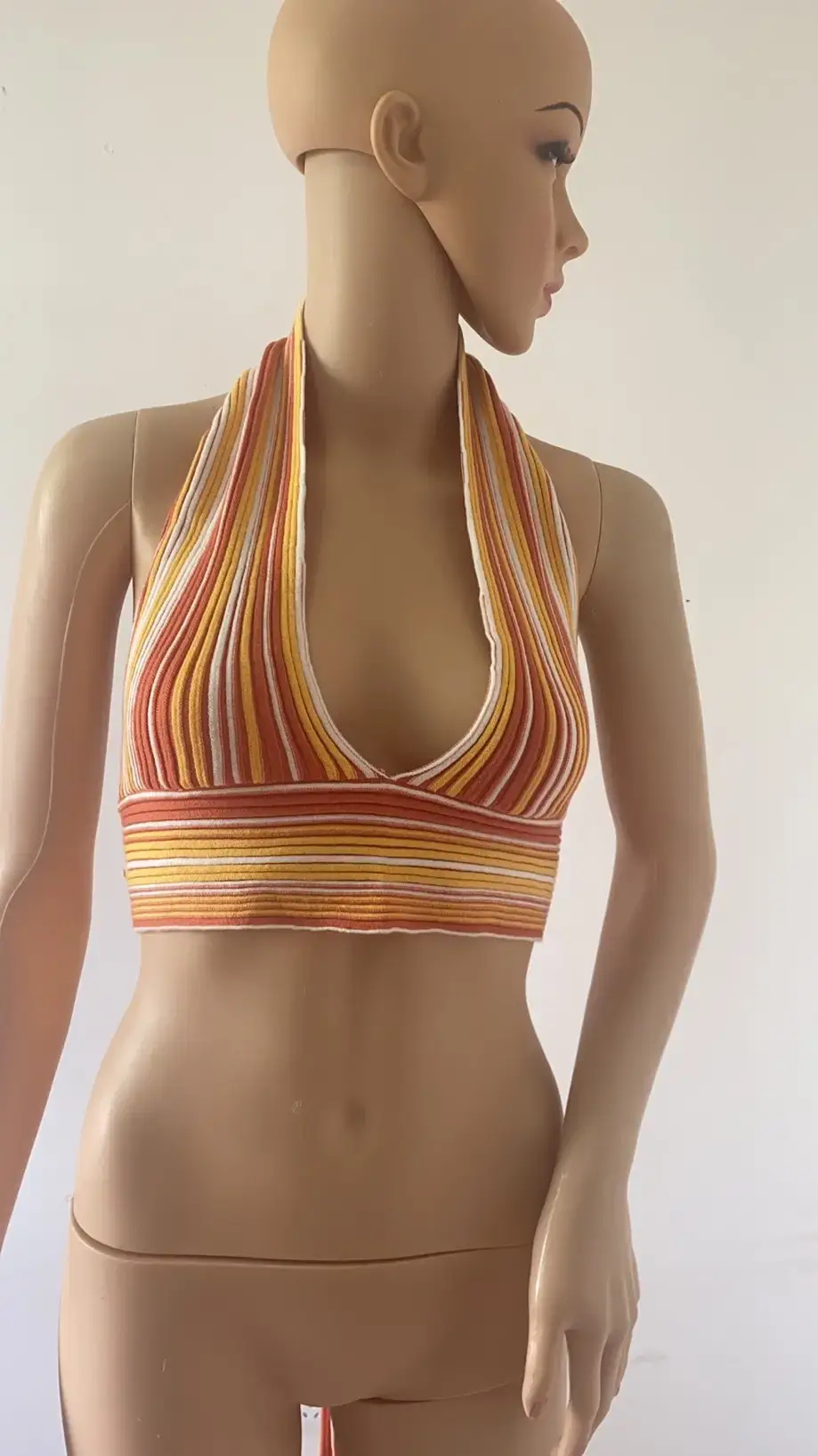 2025 Spring Striped Knit Camisole Women Blue White - Image 6
