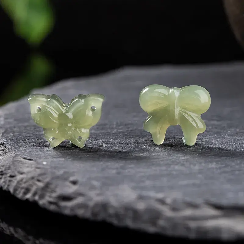Green & White Jade Four-Leaf Clover Jewelry - Image 15
