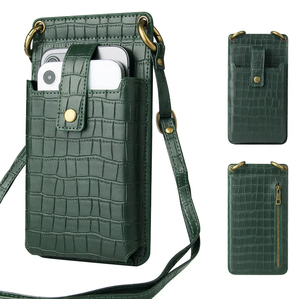Women's Mini Crossbody Phone Bag with Crocodile Pattern — feature 10