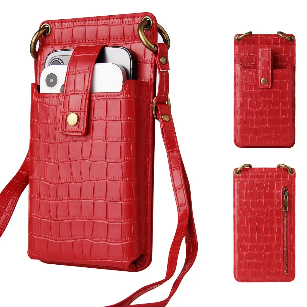 Women's Mini Crossbody Phone Bag with Crocodile Pattern — feature 12