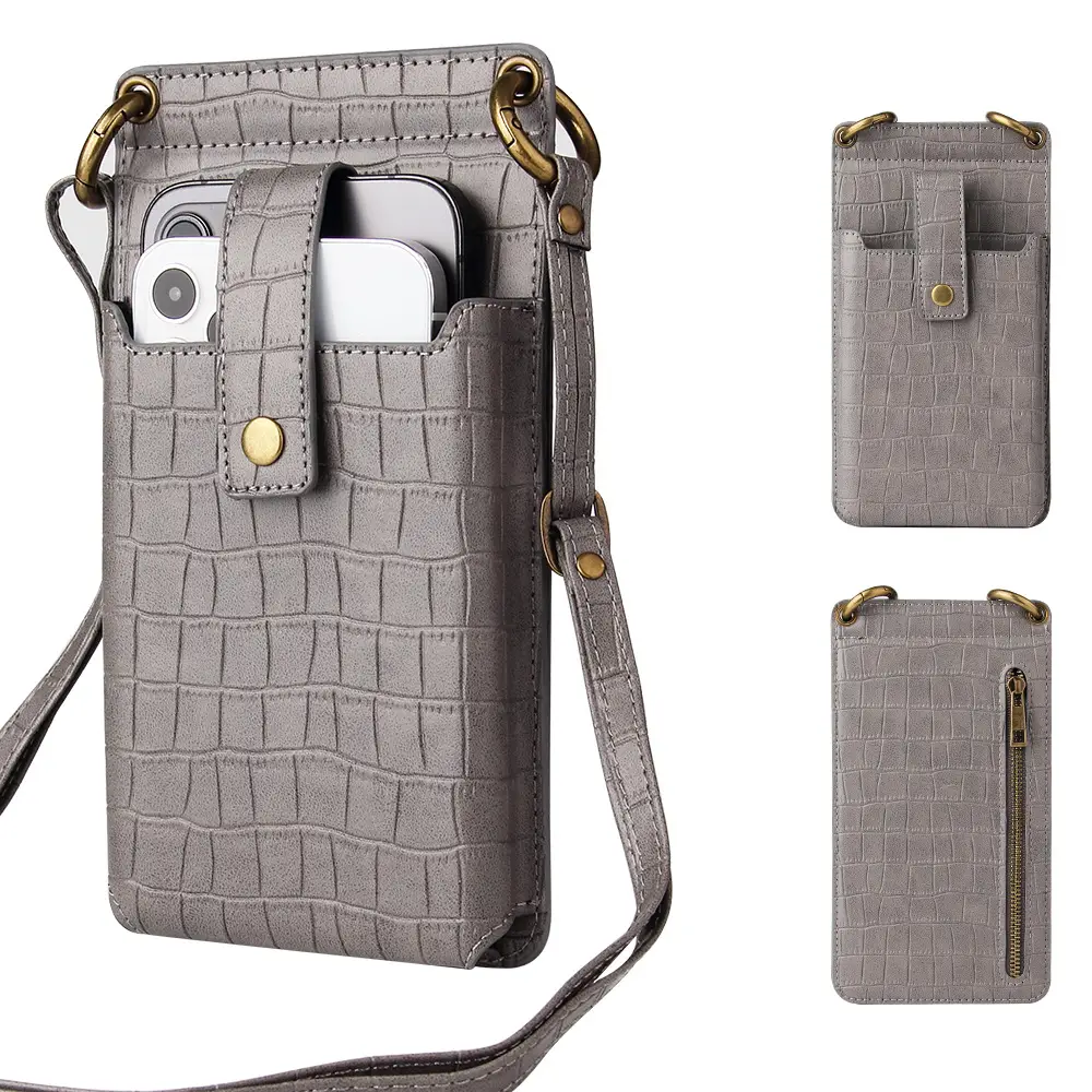 Women's Mini Crossbody Phone Bag with Crocodile Pattern — feature 13